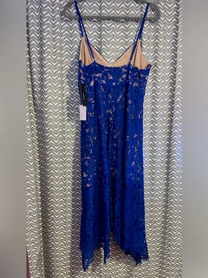 NWT Lulus | One Wish Royal Blue Lace Midi Dress, Large thumbnail 7