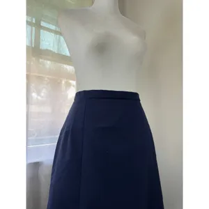 Vintage ‘90s Navy Blue Wool Blend Midi Skirt thumbnail 7