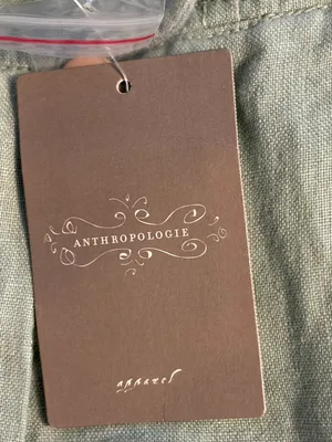 Anthropologie 100% linen sage green pants size 12 NWT minimalist thumbnail 6