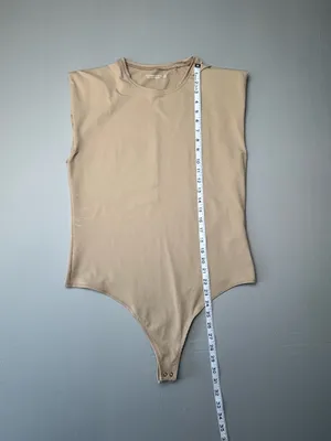 Abercrombie Beige Sleeveless Bodysuit XL Soft Stretch Minimalist Neutral Top thumbnail 2