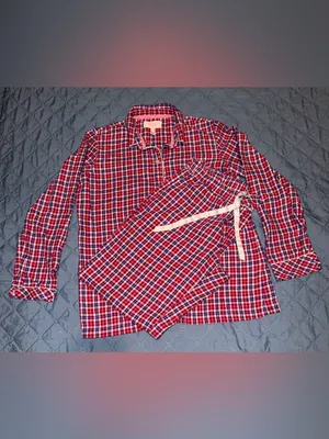 Victoria's Secret Red, Purple & White Plaid Sleep Top&Pants Pj’s Size-S thumbnail 3