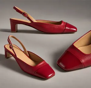 ALOHAS Lindy Bliss Red Leather Slingback Pumps Size 6 $170 thumbnail 1