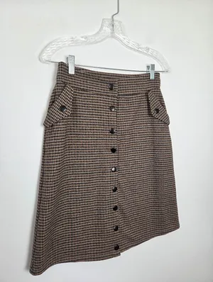 Downeast Plaid Tweed A-Line Skirt Preppy Academia Poetcore Literary Chic Small thumbnail 2