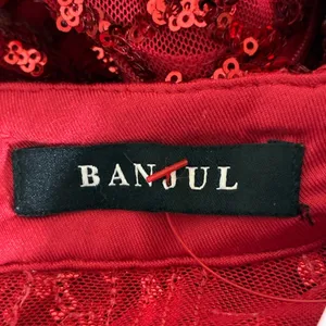 NWT Banjul Diva Boutique Sequin Mesh Mini Dress Red Glam Holiday Party Size L thumbnail 5