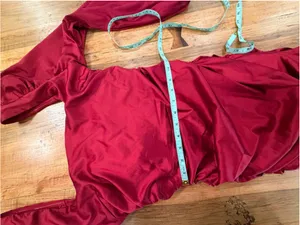 Oh Polly Mini Dress Red Satin Ruched Square Neck Puff Sleeve Cocktail Size 8 M thumbnail 10