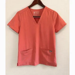 FIGS Women's Casma Three-Pocket Scrub Top In Coral Size XS/P thumbnail 2