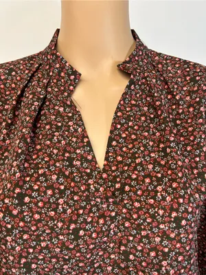 Source Unknown Burgundy Floral Long-Sleeve Midi Dress thumbnail 11