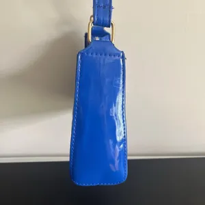 Shein Quilted Pattern Baguette Shoulder Bag Purse Blue Diamond Grid Zipper thumbnail 9