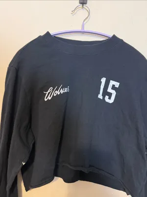 Darc Sport Wolves Cropped Graphic Tee‎ Size Small Black thumbnail 2