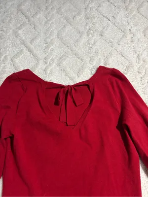White House black market small red sweater thumbnail 5