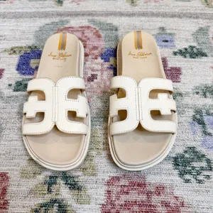 Sam Edelman White Valeri Slide Sandals Size 8 Cutout H Resort Beachy Coastal‎ thumbnail 2