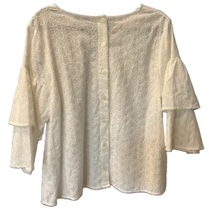 Masai NWT $198 White Drea A-Shape Eyelet Texture Blouse Size M thumbnail 5