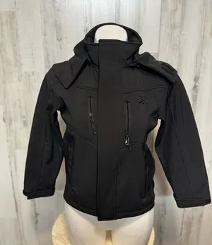 Reebok Black Softshell Jacket Women’s Small Hooded Zip-Up Athletic Outerwear thumbnail 1