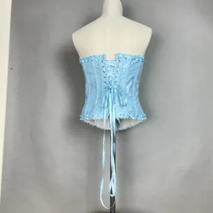 Corset Top Strapless Ruffle Iridescent Women Size Medium‎ Women Lace-Up Romantic thumbnail 2