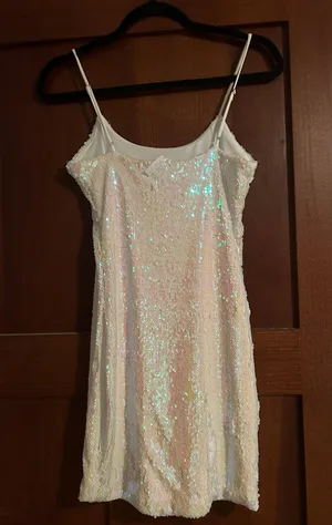 Lucy in the Sky White Homecoming Dress Sequin thumbnail 7