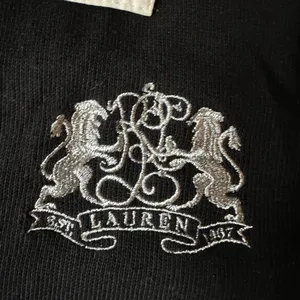 Lauren Ralph Lauren Womens Size Large Black Embroidered Logo Cardigan thumbnail 5