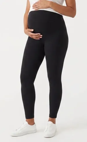 Maternity High Waisted Black Leggings XXL Stretch Comfort Over the Bump thumbnail 1