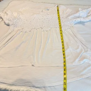 Adiva Flowy Crochet Lace Detail Boho Top High Low Women’s Size Large Summer thumbnail 9