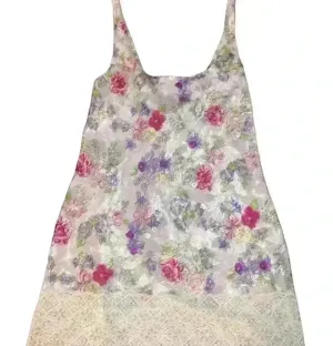 VICTORIA'S SECRET Vintage Gold Label mini slip dress floral lace nightgown EUC thumbnail 1