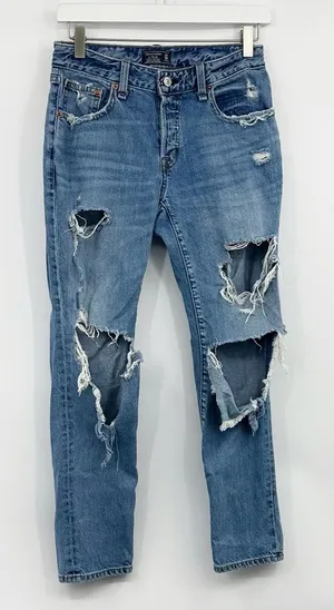 Abercrombie And Fitch Ames Low Rise Slim Boyfriend Jeans Size 00 thumbnail 1