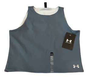 NWT Under Armour Movement Fitted Crop Tank Top - Size Small - Slate Blue (AVY) thumbnail 1