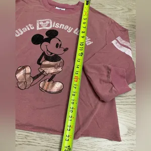Disney Park Lightweight Pink Mickey Mouse Sweatshirt thumbnail 4