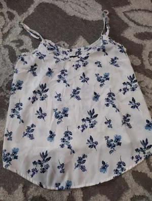 Abercrombie & Fitch White Camisole with Blue Floral Print thumbnail 1