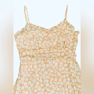 Lulus Timeless Touch Peach Floral Print A-Line Midi Dress Size Small thumbnail 9