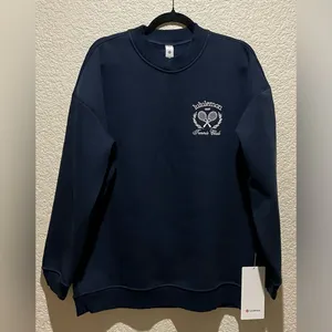 Lululemon NWT Heavyweight Fleece Pullover Tennis Club Sweater Top Blue Size M thumbnail 6