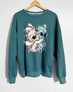 Disney Stitch & Angel Teal Sweatshirt thumbnail 1