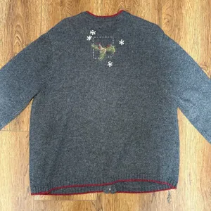 Croft & Barrow Embroidered Christmas Cardinal Sweater Womens XL Wool Angora Gray thumbnail 11