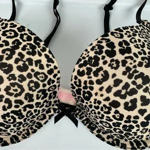 Victoria’s Secret Push Up Bra Sz 34C Leopard Print thumbnail 5