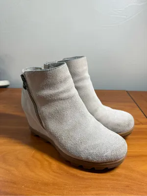 Sorel Joan Of Arctic Wedge II Zip Shoe Women's Soft Taupe Beige Heel Bootie 7.5 thumbnail 8