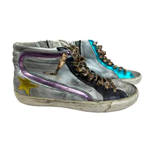 Golden Goose Deluxe Brand Slide Silver rainbow‎ High Top Sneakers 40 thumbnail 2