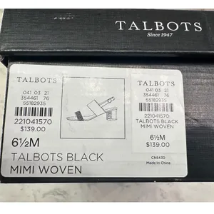 Talbots Mimi Woven‎ Black Leather Block Heel Slingback Sandals 6.5M thumbnail 3