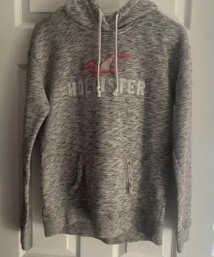 Hollister California Y2K Marled Gray Hoodie Size Small thumbnail 1