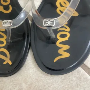 Sam Edelman Gekko Black Clear Jelly Thong Sandals Womens 10 Flat Summer Beach thumbnail 2