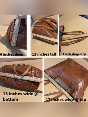 Patricia Nash Cognac Brown Leather Benvenuto Large Shoulder Bag thumbnail 14