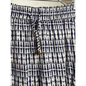 Hester & Orchard Ikat Wide Leg Pants Womens Size Med Blue Boho Beachy Coastal thumbnail 2