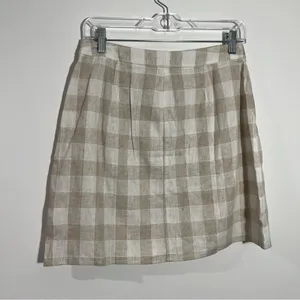 Madewell Linen‎ Blend Tulip Hem Mini Skirt NWT Size 6 Gingham Minimalist Casual thumbnail 4
