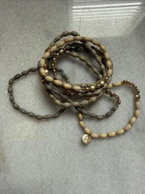 Plunder sage earthy multi stretch beaded bracelet fashion jewelry set new 8 pc thumbnail 3