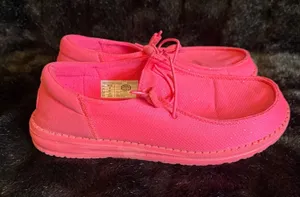 Hey Dude Wendy Funk Mono Sparkle Electric Pink Loafers Womens Size 10 thumbnail 1