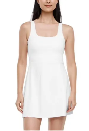 Gap GapFit womens active tank dress white large thumbnail 1