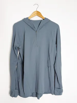 Lululemon Warm Stabilizer 1/2 Zip Hoodie Rulu Blue Gray Size 8 thumbnail 2