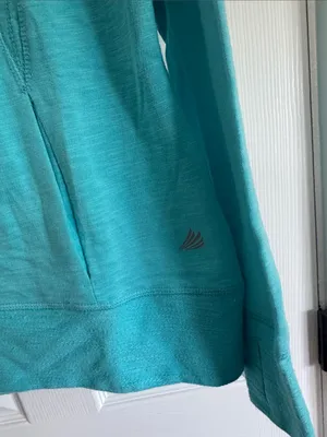 Free2B Lightweight Active Women's Sweatshirt-Beach Boucle Hoodie in Wave Blue thumbnail 3