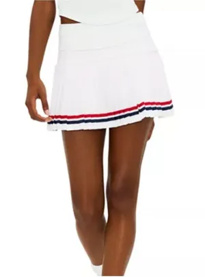 Beach Riot White Pleated Mini Skort with Red & Navy Stripes thumbnail 1