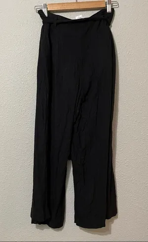 L Space Black Cropped Straight Leg Tie Waist Casual Pants Womens S Revolve Beach thumbnail 5