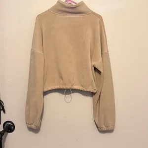 Tan Women's Soft Jacket Fleece Warm Zip Up size medium Minimalist Boho Trendy thumbnail 6