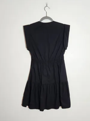 Steve Madden Black Cotton Mini Dress Size Small Wedding Guest Dress thumbnail 5