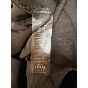 NWOT ASOS DESIGN Black Satin Midi Dress Button Front Deep V Sleeveless US 2 thumbnail 6